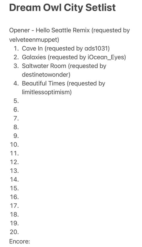 owl city setlist|Owl City .